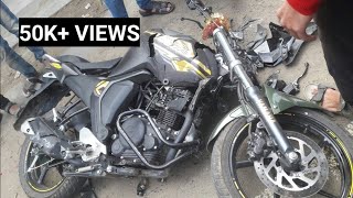 Yamaha FZ-S bike accidents with bus | kampa bongaon road bike accidents | 4.1.18