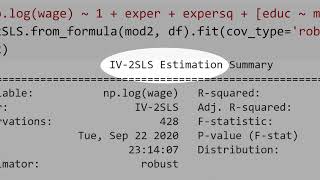 12.4) Python: IV and 2SLS