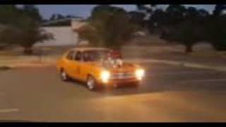 Blown LC Torana carpark burnout other angle