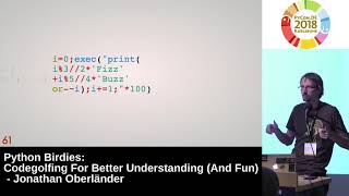 PyCon.DE 2018: Python Birdies: Codegolfing For Better Understanding (And Fun) - Jonathan Oberländer