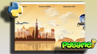 The game I made using python pygame | The skies unlimited