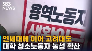 연대에 이어 고대도…대학 청소노동자 농성 확산 / SBS