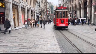 Walking Tour Istanbul Beyoglu. Galata Tower & Istiklal Street 4K Cinematic Video