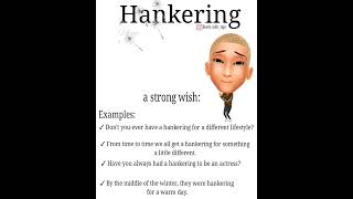 Word of the day: 'Hankering' with meaning and examples #english #vocabulary #words #ielts #shorts