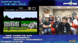 Friday The 13th - SPEED RUN (08:21) Live at *Awful Games Done Quick 2013 [NES]