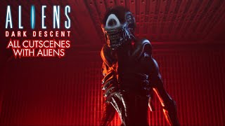 Aliens Dark Descent - All Cutscenes with Aliens