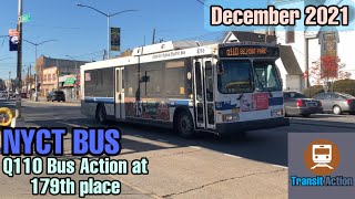 ⁴ᴷ⁶⁰ MTA Q110 Bus Action at 179th Place