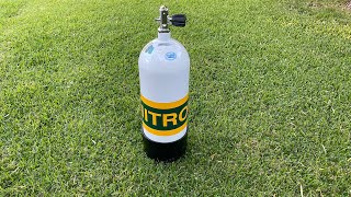 Installing a Nitrox Sticker on a Scuba Tank Cylinder without bubbles