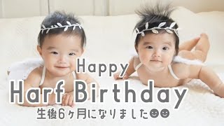 【双子】天使が実在したので見て下さい！笑♡ハーフバースデー☆生後6ヶ月　twins baby vlog