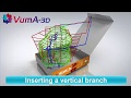 VUMA3D-network 2018 - Inserting a vertical branch - 3D mine ventilation simulation software