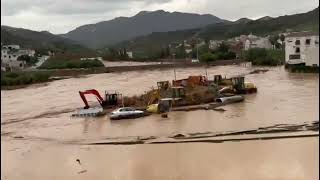 Se desborda el río Benamargosa por las fuertes lluvias en Málaga