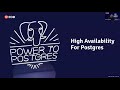 Webinar: Beginner's Guide to High Availability for Postgres (French)