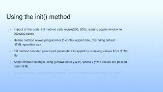Long Summary | Lecture 05: Java Applet Programming