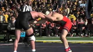 2015 Grapple on the Gridiron: Iowa wrestling beats Oklahoma State wrestling