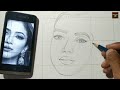 how to draw a face using grid method easily from mobile .