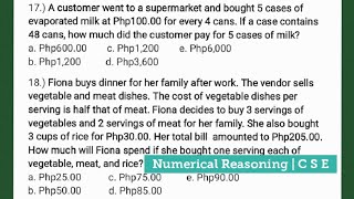 Civil Service Exam NUMERICAL REASONING | lumabas dati part7