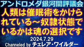 2024.7.29 アンドロメダ銀河間評議会「人類は催眠術をかけられています～奴隷状態でいるかは魂の選択です」Channeled by チェレア・ワイルダー