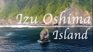 絶景 伊豆大島 ドローン映像 筆島 / Aerial view of Izu Oshima Island by a drone