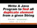 How to find duplicate elements from string using Java8?