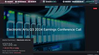 Electronic Arts (EA) Q3 2024 Earnings Call \u0026 Q\u0026A *LIVE