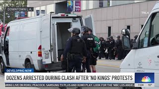 Dozens arrested during clash after ‘No Kings' protests