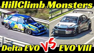 650+ Hp Lancia Delta EVO vs 700Hp Mitsubishi Lancer Evo VIII, Hillclimb Monsters Virtual Comparison