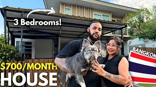 Beautiful couple move from Louisiana to Bangkok Thailand! $700/MONTH 3 Bedroom House Tour