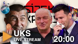 Vajíčkový útok na Babiše, Prymulův dvojník, Messiho odchod z Barcelony a další | UKS Live stream