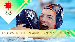 USA vs. Netherlands thrilling final moments \u0026 comeback of bronze medal water polo game | #paris2024