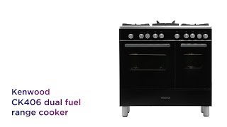 Kenwood CK406 90 cm Dual Fuel Range Cooker - Black \u0026 Chrome | Product Overview | Currys PC World