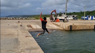 Concreting verandah, good food, and finishing off with a swim at the wharf. (Eua, Tonga)