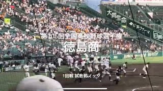 徳島代表徳島商の1回戦試合前ノック【大会第2日第4試合　愛工大名電vs徳島商業】#第105回全国高校野球選手権#大会第2日目#愛工大名電#徳島商業#甲子園球場#試合前ノック