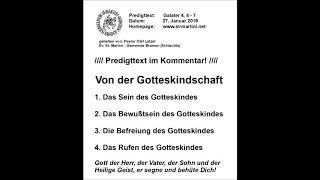 27.01.2019 - Von der Gotteskindschaft