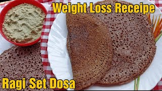 Ragi Set Dosa Receipe||ರಾಗಿ ದೋಸೆ||Weight Loss Receipe||How to make Millet Set Dosa