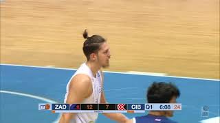 Jan Palokaj with a deep 3-pointer (Zadar - Cibona, 14.4.2021)