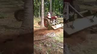 தென்னை மரத்திற்கு நீர்பாய்ச்ச Tractor உழவு | Coconut tree irrigation system tractor cultivation