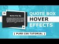 CSS Quote Box Hover Effects - CSS 3d Perspective