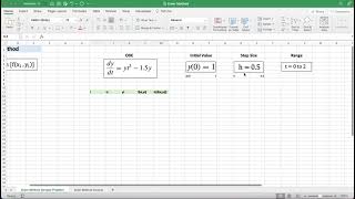 Implementing Euler’s method in Excel
