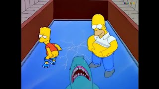 [The Simpsons] Bart and Homer Taunting an Hangry Shark. \