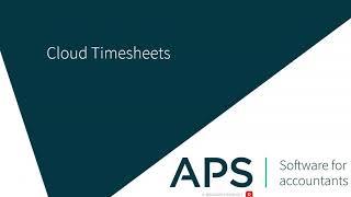 APS Cloud Timesheets User Guide