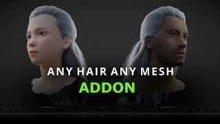 A one click solution for hairs- Any Hair Any Mesh Addon (Blender)