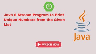 Java 8 Stream Program to Print Unique numbers from List | frequently asked Interview Question