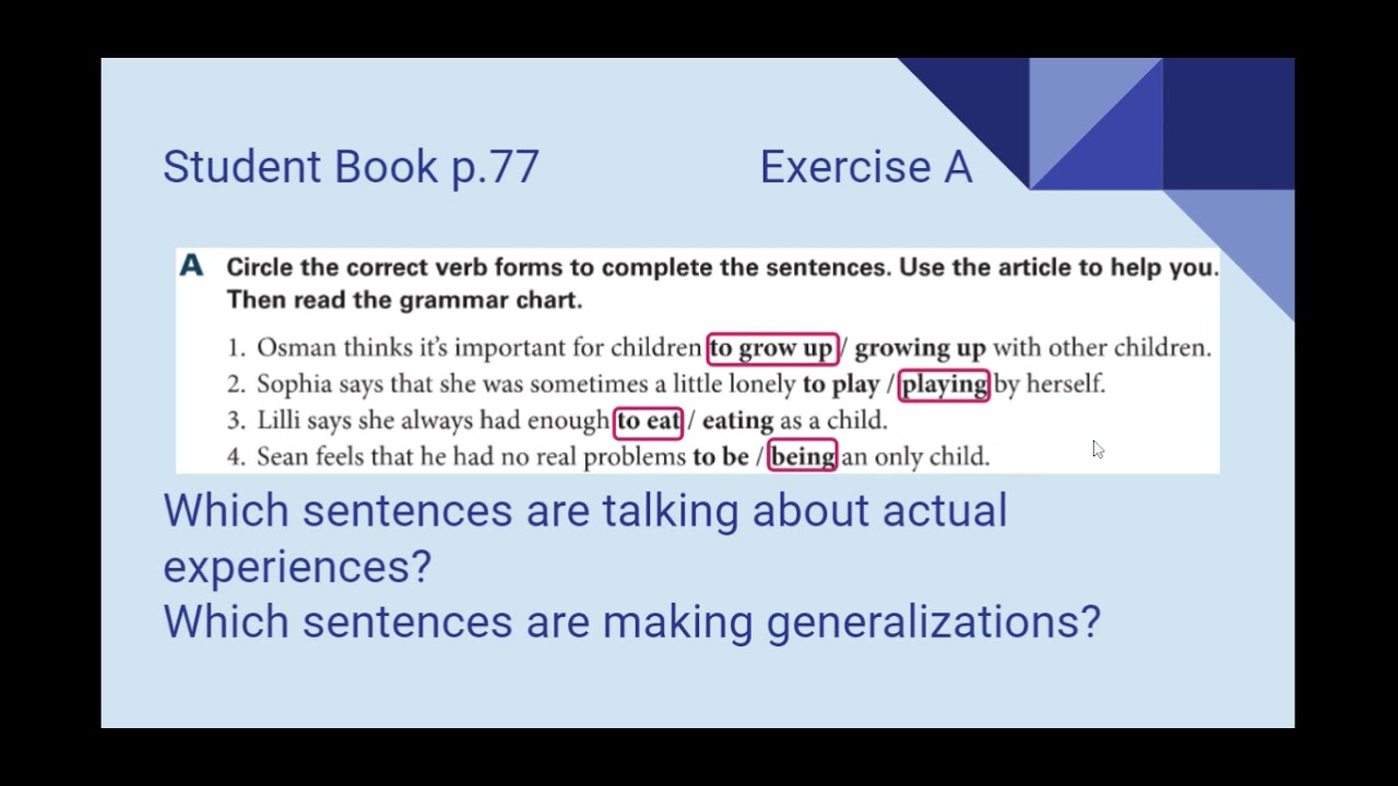 AE1 - Unit 7 - Lesson B - Infinitives And Gerunds - YouTube