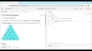 119. Pascal's Triangle II | Leetcode | Arrays | Fundamentals