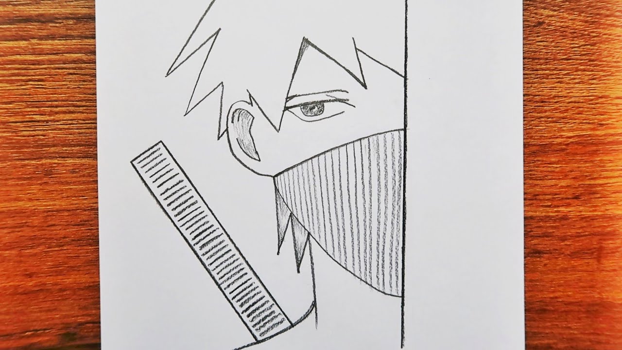 How To Draw Kakashi Anbu - Naruto / Karakalem Anime Çizimleri Kolay ...