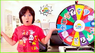 Ryan plays Spin the Mystery Wheel Challenge with Daddy! Funny Version!