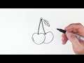 how to draw cherries easy drawings