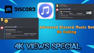 Advanced Discord Music Bot | 4k Views Special | Awesome Handler + Commands