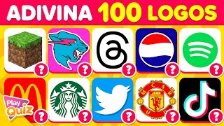 Adivina 100 Logos en 3 Segundos ⏰👀🤔 | PlayQuiz Trivia - Logotipos Famosos