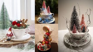 37 ideias decoração com xicara para natal  - Faça você mesmo